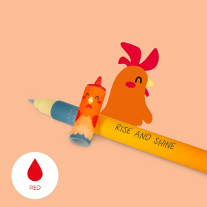 SET OF 04 ERASABLE GEL PENS- COW-PIGGY-DONKEY-ROOSTER