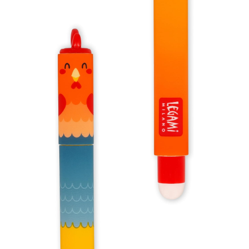 SET OF 04 ERASABLE GEL PENS- COW-PIGGY-DONKEY-ROOSTER