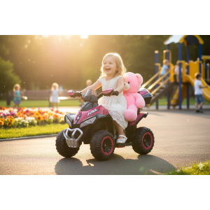 MINI MOTO QUAD EL- 6V DELUXE - ROSA