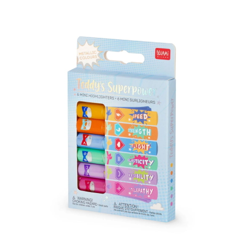 SET OF 06 MINI HIGHLIGHTERS- TEDDY BEAR