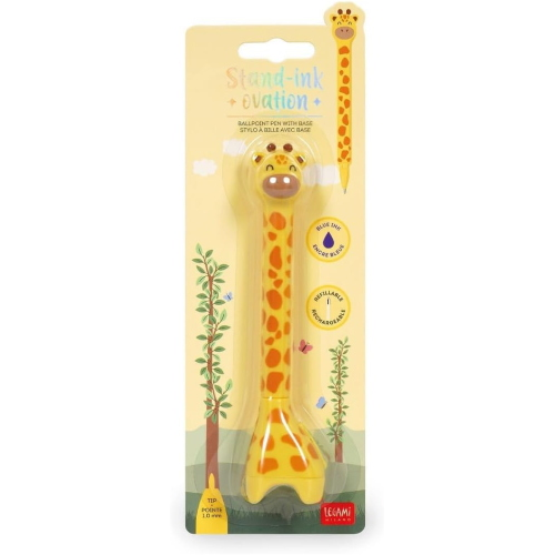 STAND - INK OVATION - BALLPOINT PEN WITH BASE - GIRAFFE