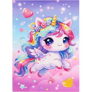 NICE - DIAMANTINY KAWAAII UNICORN CON ALI E CORONA DI FIORI