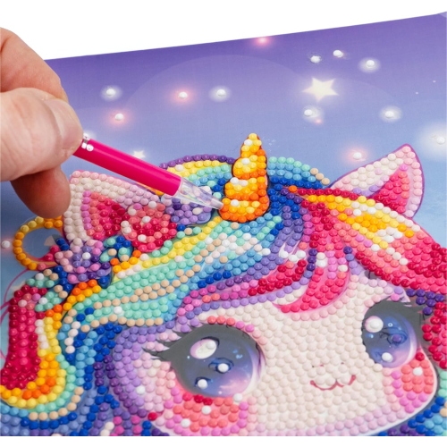 NICE - DIAMANTINY KAWAAII UNICORN CON ALI E CORONA DI FIORI