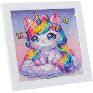 NICE - DIAMANTINY KAWAAII QUADRETTO UNICORN CON FARFALLE E NUVOLE